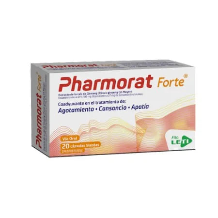 Ginseng 100mg Pharmorat Forte Leti Caja x 20 Cápsulas