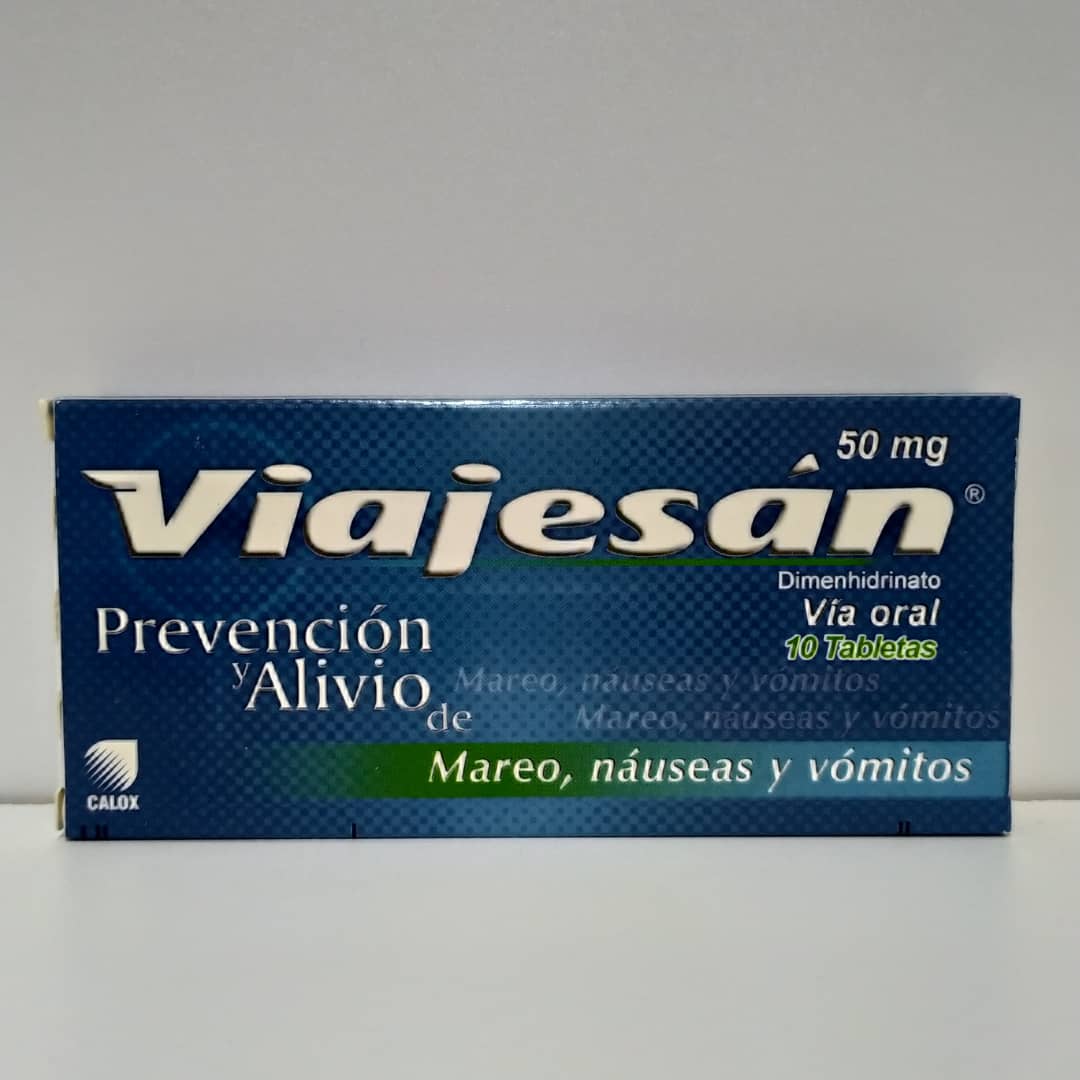 Dimenhidrinato 50mg Viajesan Calox Caja x 10 Tabletas