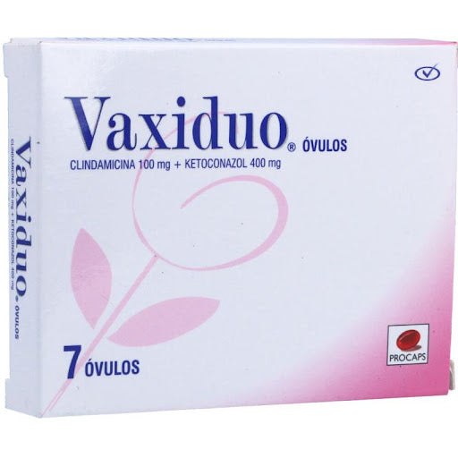 Clindamicina+ Ketoconazol Vaxiduo 100mg/400mg Procaps Caja x 7 Óvulos Vaginales