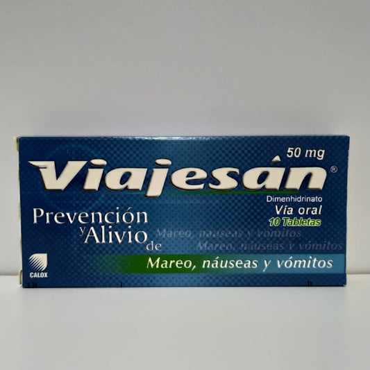 Dimenhidrinato 50mg Viajesan Calox Caja x 10 Tabletas