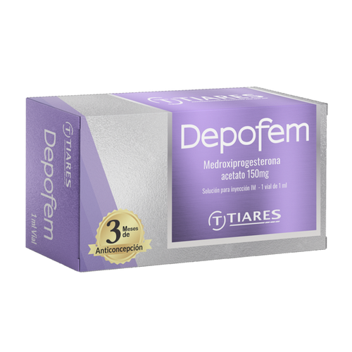 Depofem Medroxiprogesterona Acetato 150mg Tiares Solución Inyectable 1 Vial x 1ml