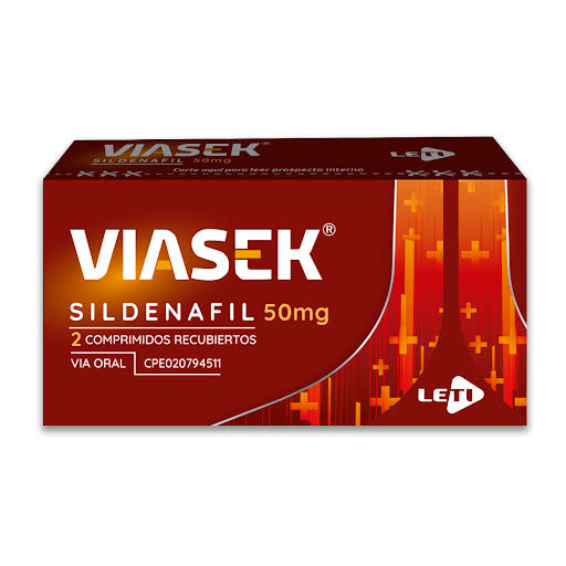 Sildenafil 50 mg Viasek Leti Caja x 2 Comprimidos
