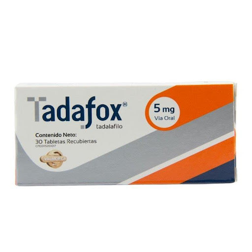 Tadalafilo 5 mg Tadafox Valmor Caja x 30 Tabletas Recubiertas